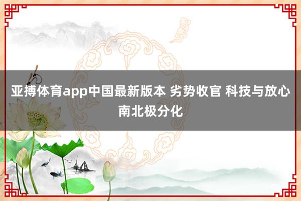 亚搏体育app中国最新版本 劣势收官 科技与放心南北极分化