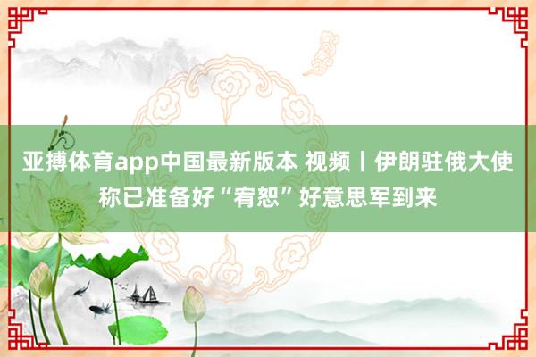 亚搏体育app中国最新版本 视频丨伊朗驻俄大使称已准备好“宥恕”好意思军到来