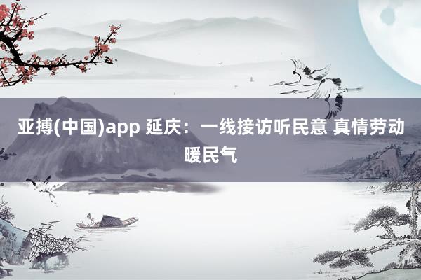 亚搏(中国)app 延庆：一线接访听民意 真情劳动暖民气