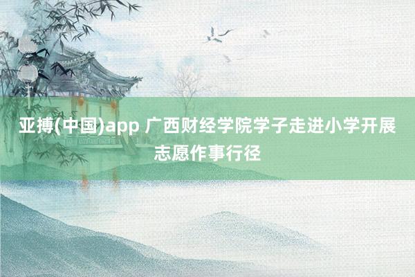 亚搏(中国)app 广西财经学院学子走进小学开展志愿作事行径
