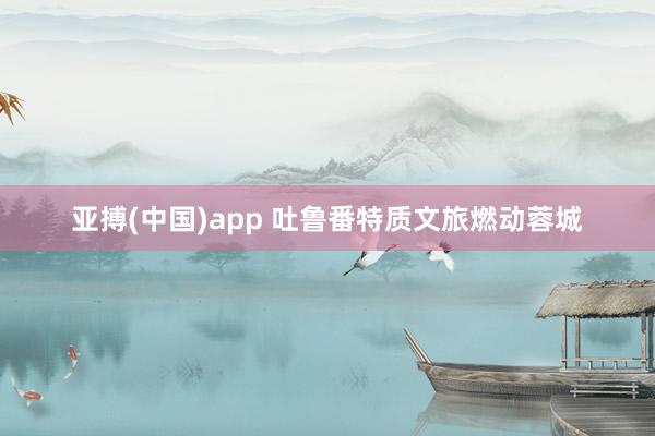 亚搏(中国)app 吐鲁番特质文旅燃动蓉城