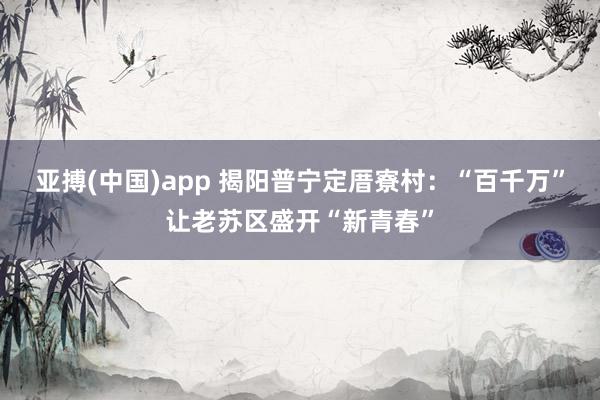 亚搏(中国)app 揭阳普宁定厝寮村：“百千万”让老苏区盛开“新青春”