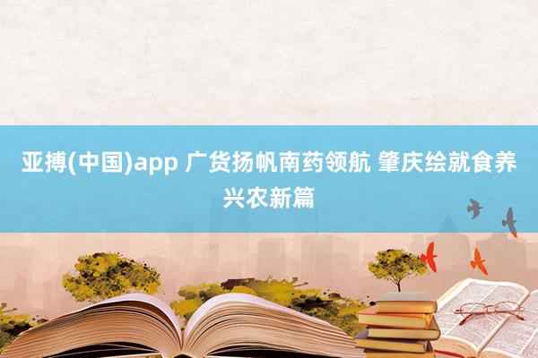 亚搏(中国)app 广货扬帆南药领航 肇庆绘就食养兴农新篇